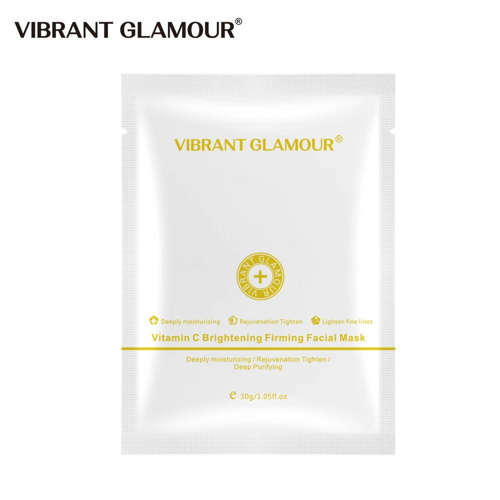 Vitamin C Маска для лица VIBRANT Glamur Argireline с гиалуроновой кислотой Витамин С Отбеливающая увлажняющая сужающая поры против морщин уход за лицом 1 шт - Цвет: Vitamin C