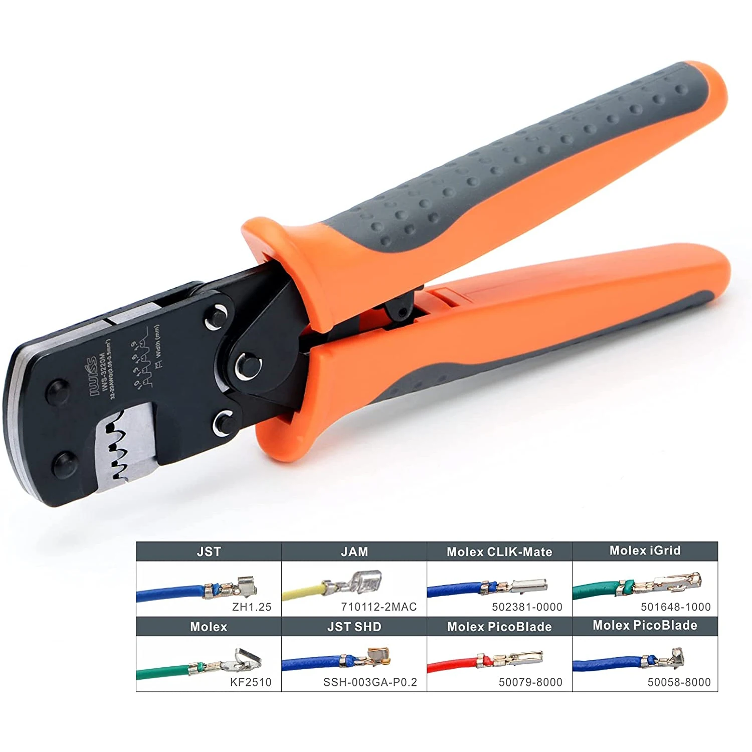 IWS-3220 Crimping Tool For JST DuPont Terminals Mini Hand Crimping Pliers For Narrow-Pitch Connector Pins 0.03-0.5mm2 AWG: 32-20