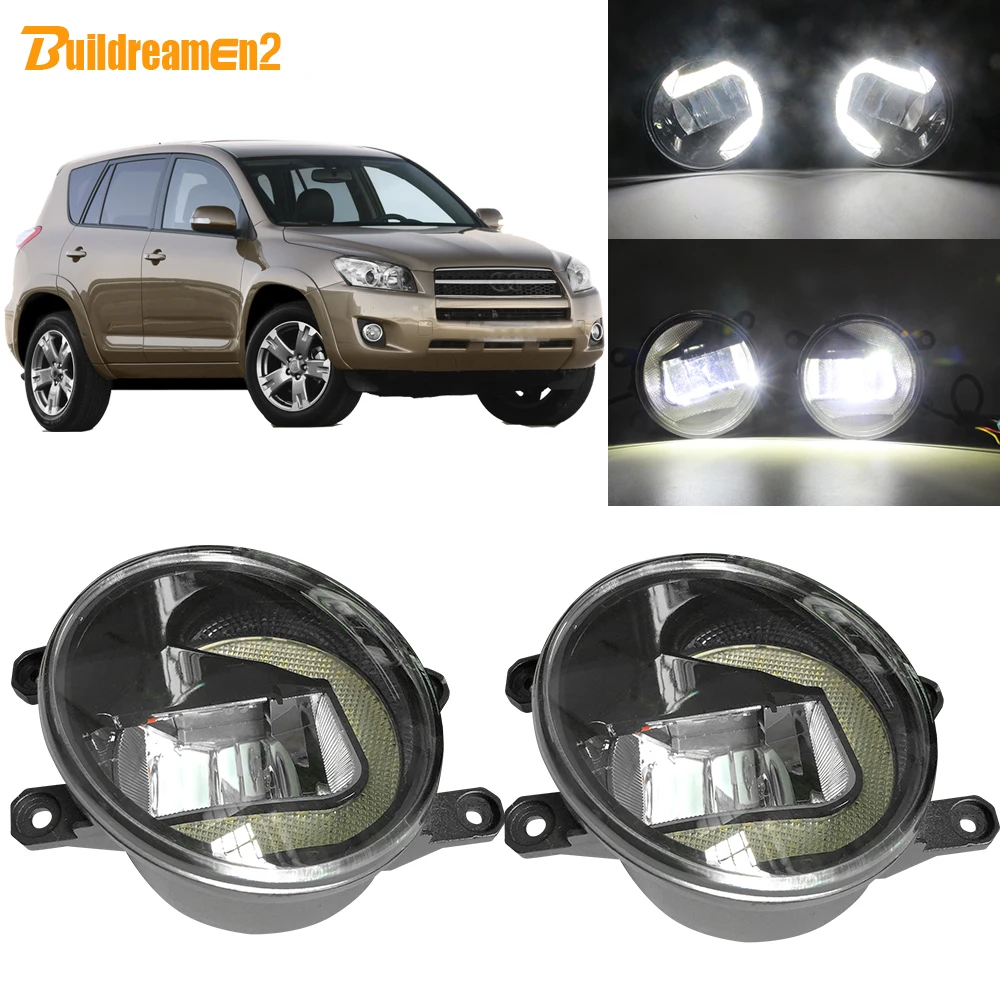 Buildreamen2 для Toyota RAV4 2006-2012 2016-2018 автомобиль передний + левый светодиодный туман