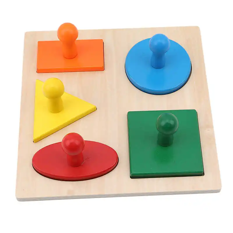 Детские игрушки, деревянные Обучающие панели геометрической формы, ручная захватывающая доска, обучающая Дошкольная обучающая Монтессори материалы, игрушки