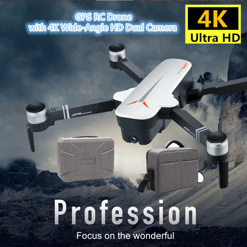 RC Дрон с GPS 4K 5G Квадрокоптер с широкоугольной камерой, складной Квадрокоптер с оптическим потоком VS F11 B4W SG906