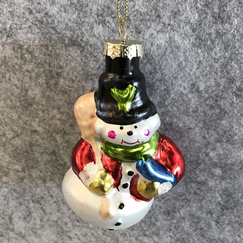 Christmas tree decorations glass creative ornaments small pieces of gifts export 3 inch multi-style snowman - Цвет: 4