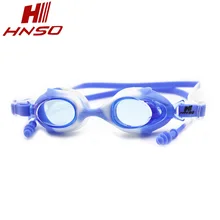 HNSD детские плавательные очки водонепроницаемые противотуманные плавательные очки высокой четкости с ушной затычкой цельные купальные очки для мальчиков и девочек