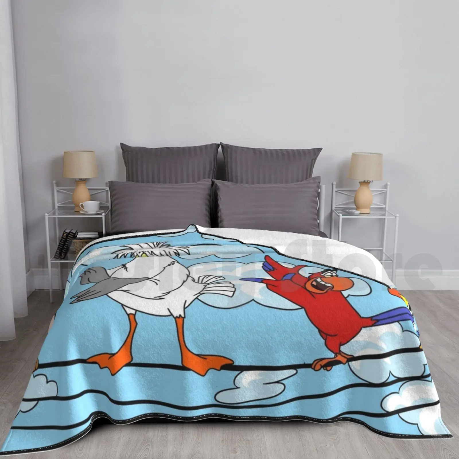 Uccelli Su Una Coperta Di Filo Per Divano Letto Viaggi Scuttle Iago Aladdin Re Leone Pocahontas Flit Bella Addormentata