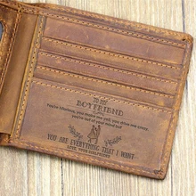 "TO MY BOYFRIEND"-Custom Leather Wallet,Engraved Gifts for men on Birthday,Valentine's Day,Christmas Day Drop Shipping