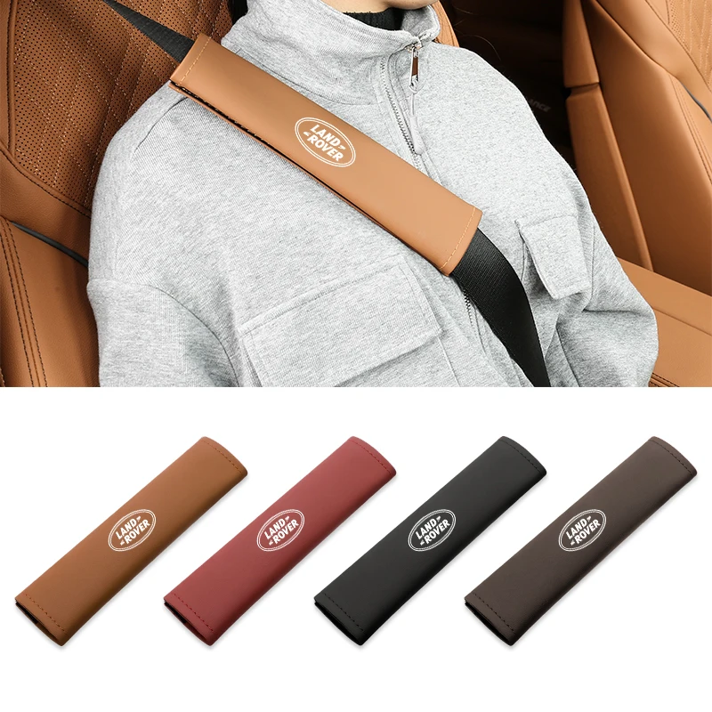 QUXING Cover Shoulder Pads Universal 2PCS Car Seat Belt Pads Seat Shoulder Strap Pad Cushion Cover For L and Ro&ver Range Rover Discovery 4 Freelander 2 Evoque 