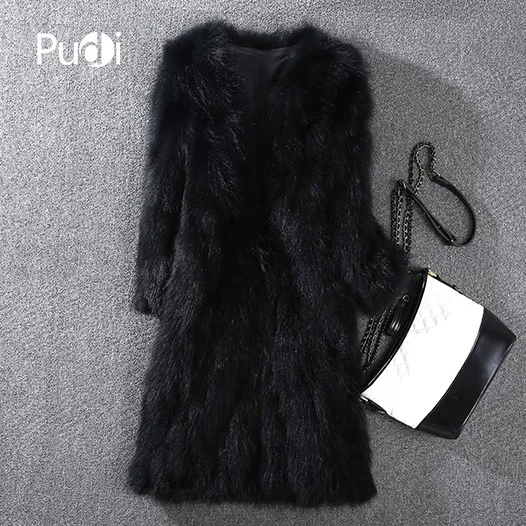 

PUDI T18003 women's winter warm real fox fur long jacket vest girl coat lady jacket overcoat