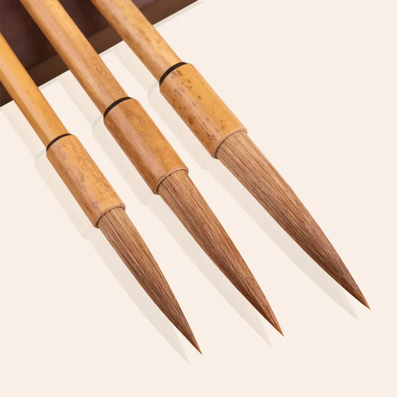 Chinese Calligraphy Brushes Pen Landscape Painting Brush Set Watercolor Drawing Weasel Hair Brush Slender Gold Script Practice