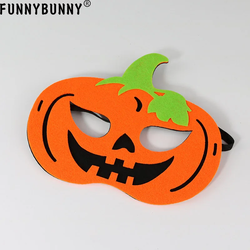 FUNNYBUNNY "скелетная" тема, тыквенная милые фетр на Хэллоуин с надписью Trick or treat маски для глаз для детей