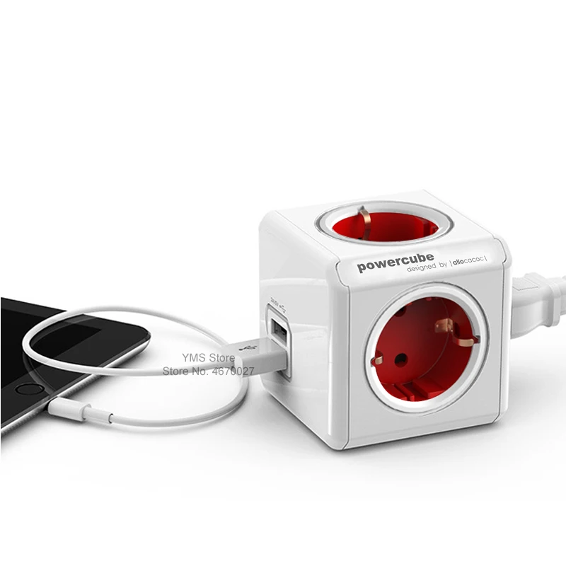 Сетевой удлинитель Allocacoc с 2 USB портами и 4 1 5/3 м|Удлинители электрические| |