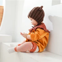 Baby Leg Warmers for Girls Cartoon Cotton Socks Children Striped Hose Crawling Knee Pads Knitted Leggings Winter Soft Sock 3