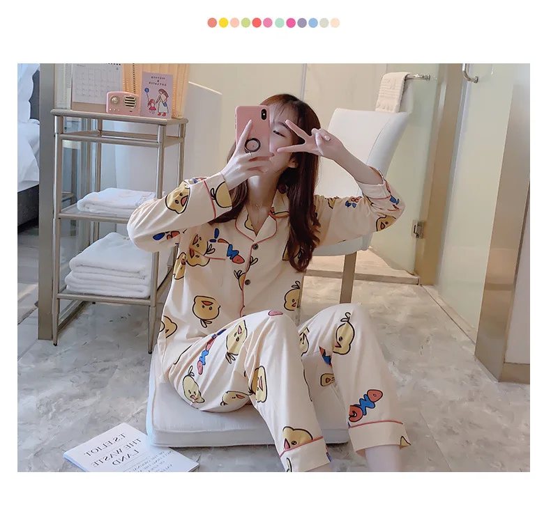 Wontive Home Pajamas Set Long Sleeve Sleepwear Womens Button Down Nightwear Soft Lounge Sets Plus Size winter pajama M-XXL