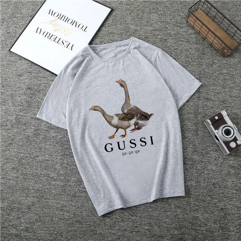 Женская одежда Two Goose Ga Gothic Vogue Футболка Harajuku Kawaii Эстетическая Футболка Camiseta Mujer riversale футболка - Цвет: 2335-Gray