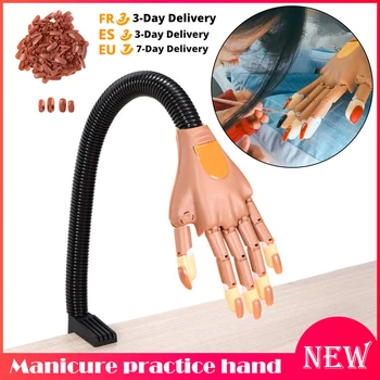 

Manicure Practice Hand Flexible Reusable Hand Model Bendable Finger With Nail Tips Adjustable Training Model Hands
