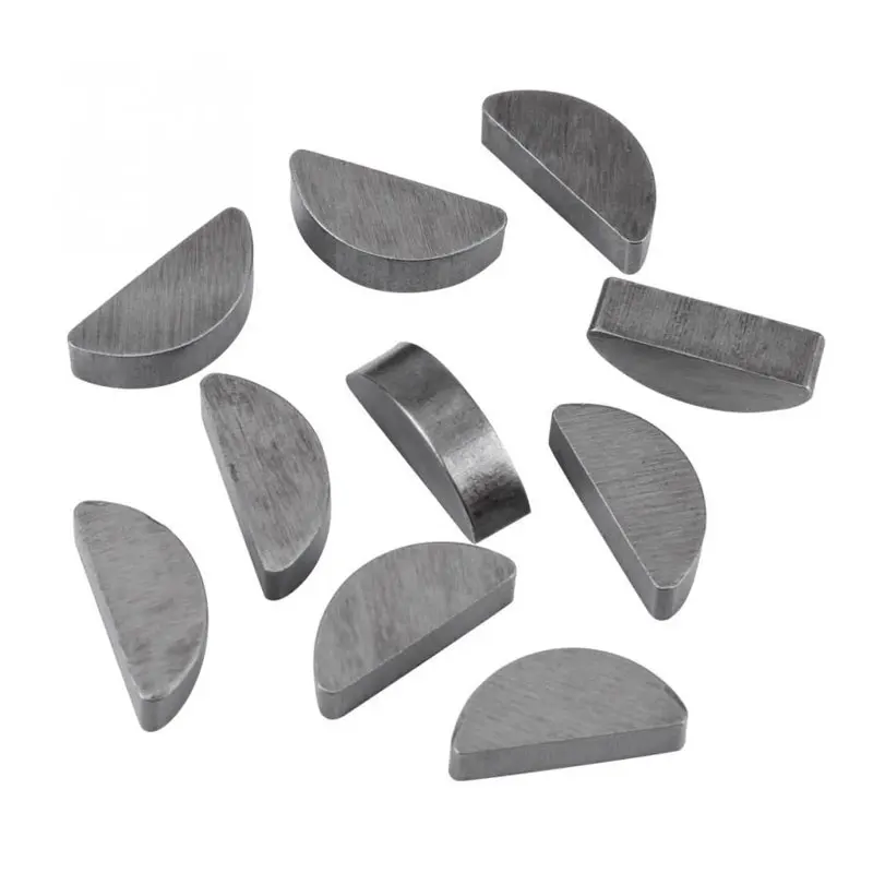 80pcs Metal Woodruff Keys Assortment Kit 8 Different Sizes Fasteners Mechanical Industry Woodruff Key Flywheel Pulley Crank Way