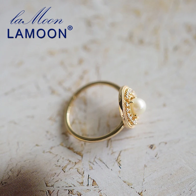 925 пробы кольцо с серебряным жемчугом, винтажное 14 к позолоченное кольцо с фианитами, ювелирные изделия с кристаллами для женщин, подарок для мамы LMRI092