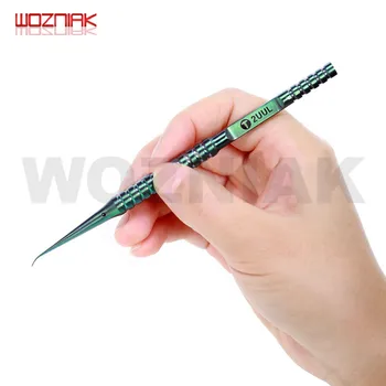 

2UUL Titanium Alloy Tweezer Green Curned Straight Tip For Mobile Phone Motherboard Repair Precise Wire Jump forceps
