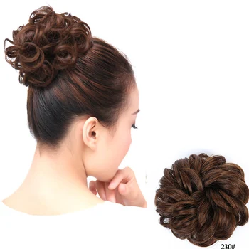 

synthetic hair ties wig bun Scrunchies hairpieces head rope extension Hair Loop accessories band belt add for woman ornaments