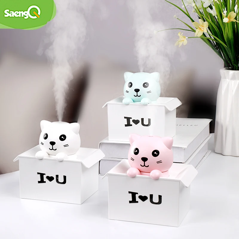 

saengQ Air Humidifier Electric Air Diffuser Aroma Essential Oil Diffuser for Home USB Fogger Mist Maker with LED Night Lamp