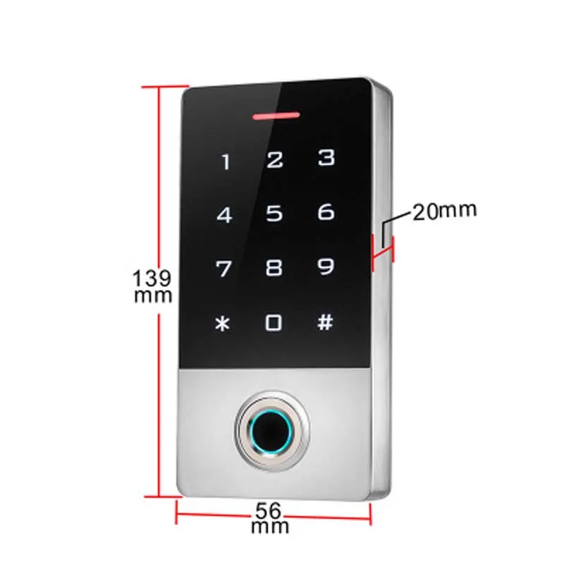Metal waterproof access control fingerprint touch-sensitive password access control machine