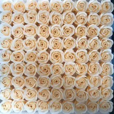 81 шт., мыло, цветок розы, для ванны, цветочное мыло с ароматом розы, Эфирное мыло на свадьбу, День Святого Валентина, подарок, цветы для хранения - Цвет: champagne