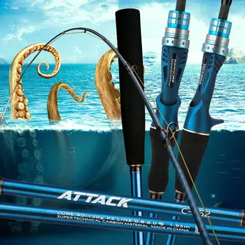 

light Rubber jigging rod 1.95m PE0.8-2.0 tublar sensitive tip Octopus Fishing rod Spiral Rings high quality