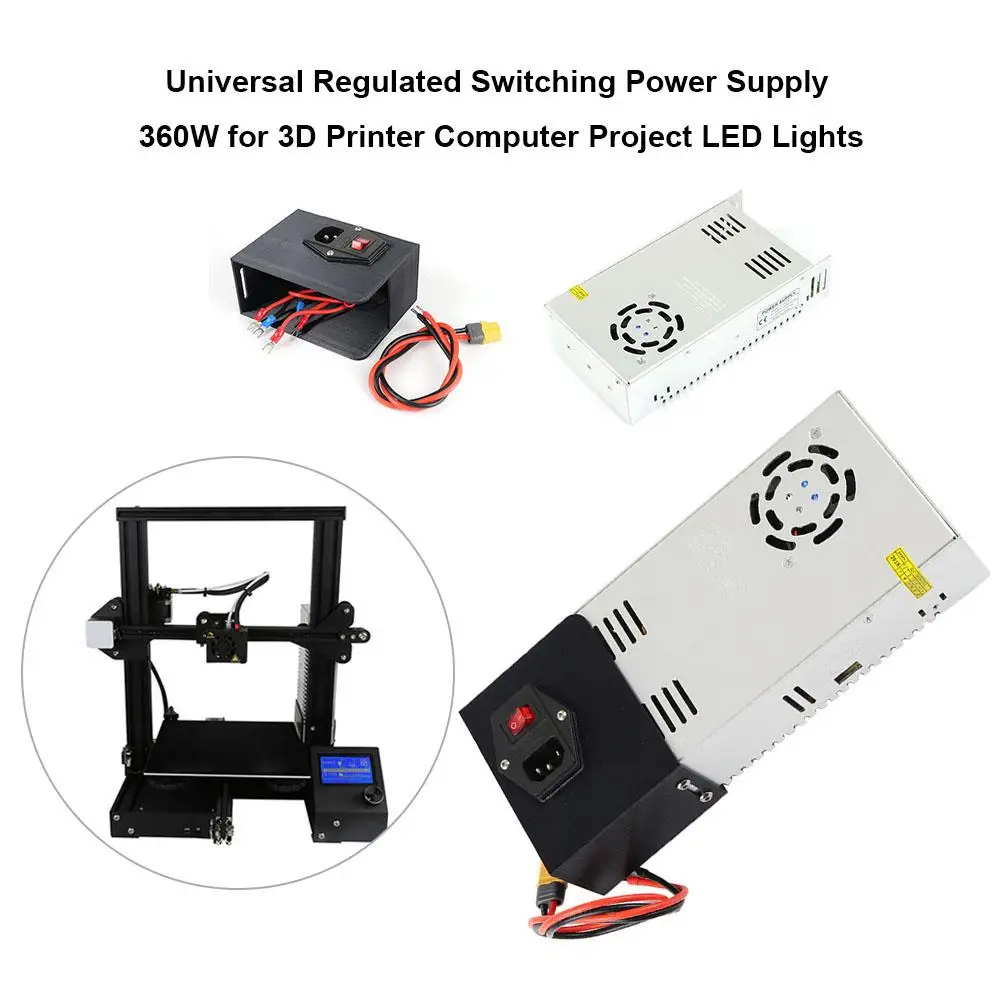 AC 110 V/220 V 3d принтер для Ender-3 3PRO DC 12 V/30A Горячая кровать Регулируемый выключатель питания DC 24 V/15A 360w