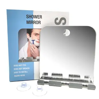 

Portable Travel Acrylic Anti Fog Shower Mirror Bathroom Fogless Fog Free Shaving Wall Mounted Suction Cup Washroom