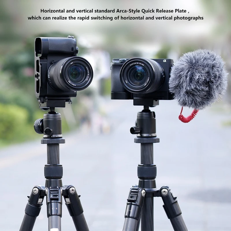 HFES R006 для sony A6400 Vlog БЫСТРОРАЗЪЕМНАЯ l-пластина вертикальный кронштейн держатель рукоятка, с холодным башмаком для штатив для микрофона