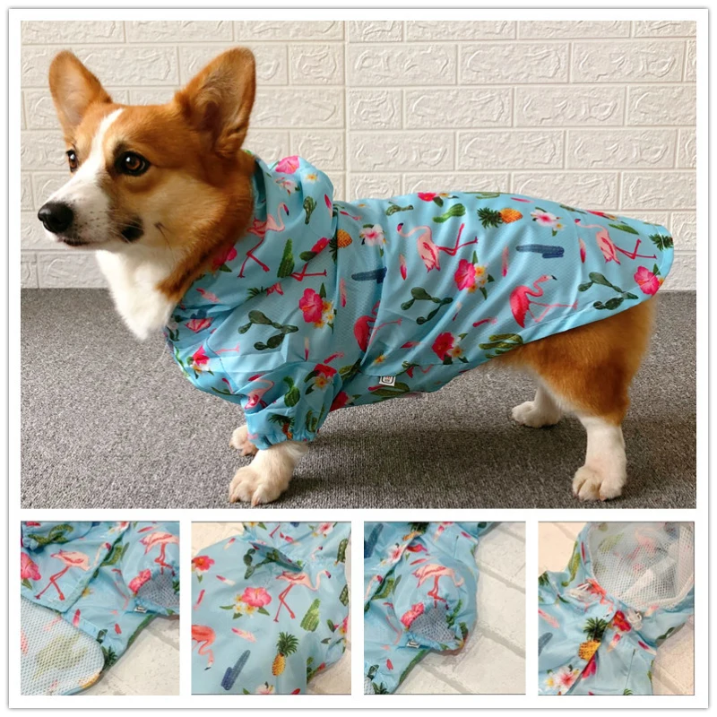 Непромокаемая одежда для домашних животных, плащ для собак, вельш корги, одежда для пуделя, Бишон, померанский мопс, Французский костюм для бульдога, самоедская куртка для собак