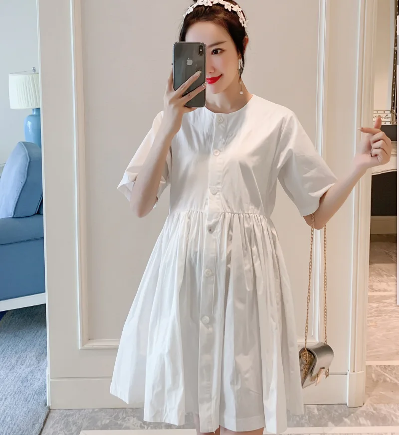 

Maternity Clothes 2019 Maternity Clothes Summer Wear Korean-style New Style Pure Cotton Pregnant Women Dress
