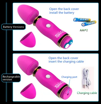 AV Magic Wand Vibrator for Women Clitoris Stimulator Multi Speeds Adult Sex Toy for Women Vibrators USB Dildo Silicone 2