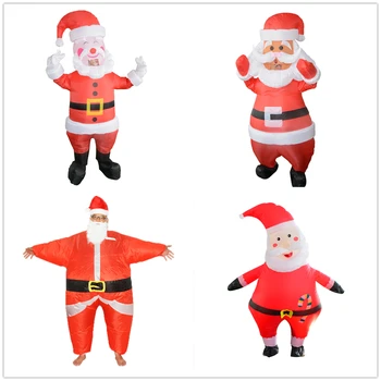 

Adults Santa Claus Inflatable Costume Women Men Masquerade Jumpsuit Carnival Party Christmas Cosplay Props for New Year
