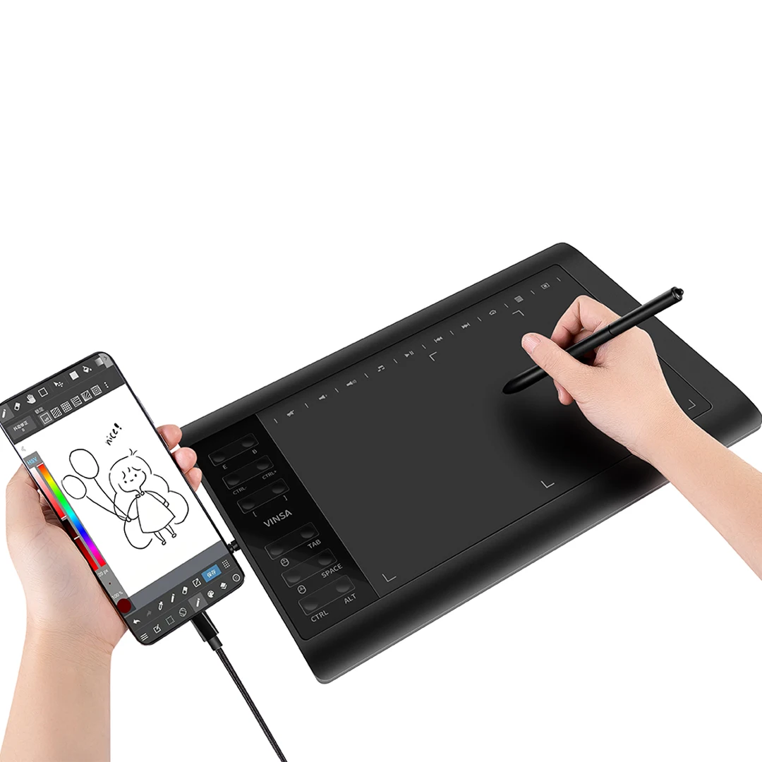 Conectar o Telefone Tablet para Desenho Polegada Digital Portátil Tablet Móvel Pressão Gráfico Interativo Desenho 10*6 - Imagem 4