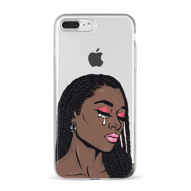 MAKE MONEY Not Friends Kash афро черная девушка Fundas чехол для iPhone X XR XS Max 8 7 6s Plus прозрачный силиконовый чехол с бантом