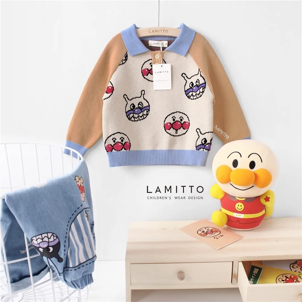 

INS Hot Selling Lamitto Childrenswear 2019 Autumn And Winter New Style Men And Women Child Baby Surface Ultra-Fold-down Collar S