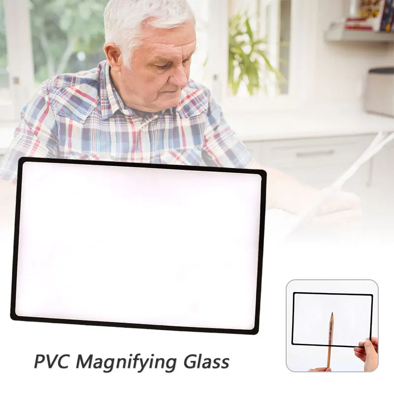 Magnifying Glass Transparent Office Archaeology Reading Magnifying Lens Durable PVC Bedroom Desktop Glass Lens Newspaper