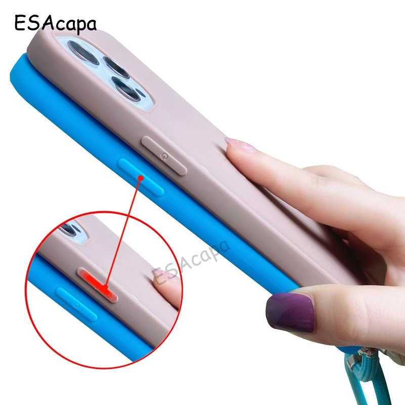 Versatile Crossbody Necklace Lanyard Silicone Matte Phone Case