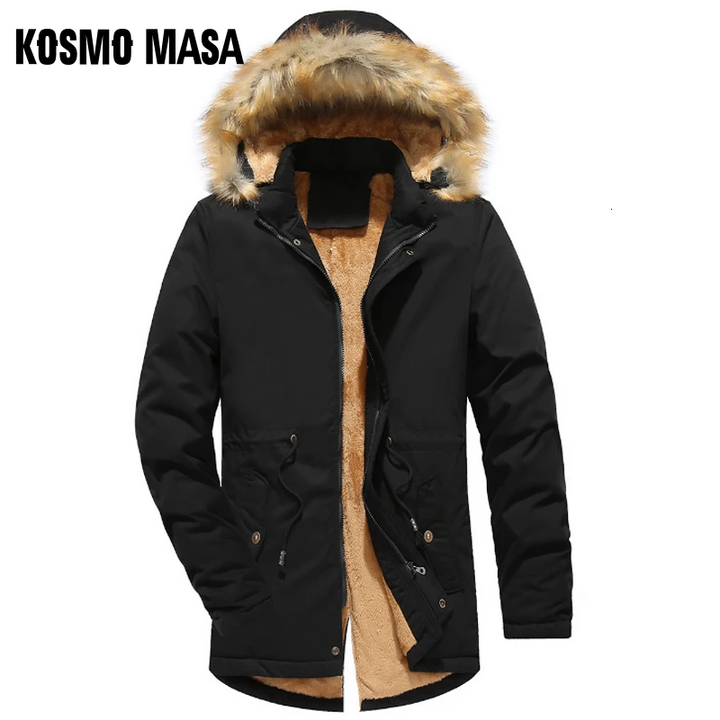 

KOSMO MASA Warm Long Winter Jacket Mens Hooded Waterproof Military Big Size Jackets Fur Parka Overcoats Thick Coat For Men MP030
