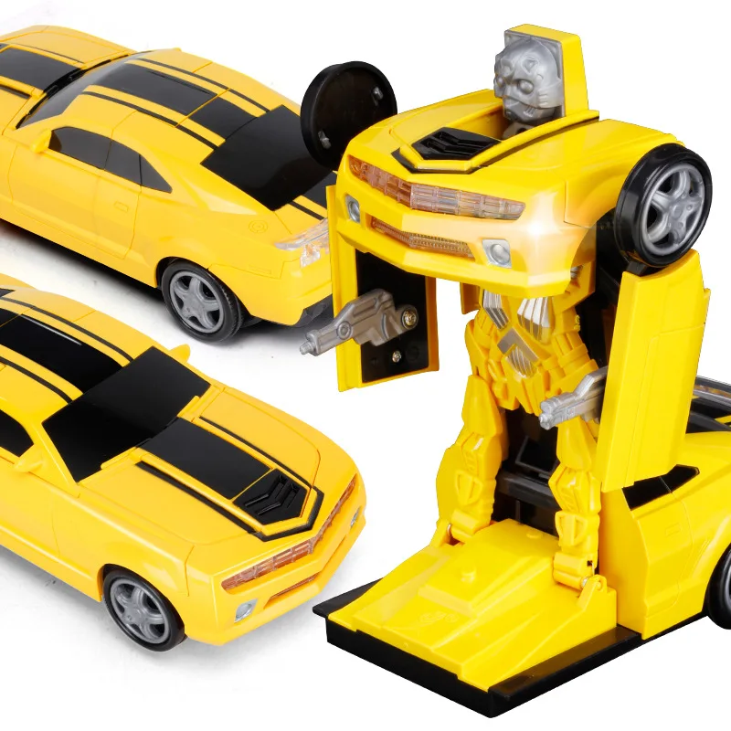 

4372 Electric Universal Non-Remote Control Transformation Car Bumblebee Automatic Deformation Robot Electric Toy Car