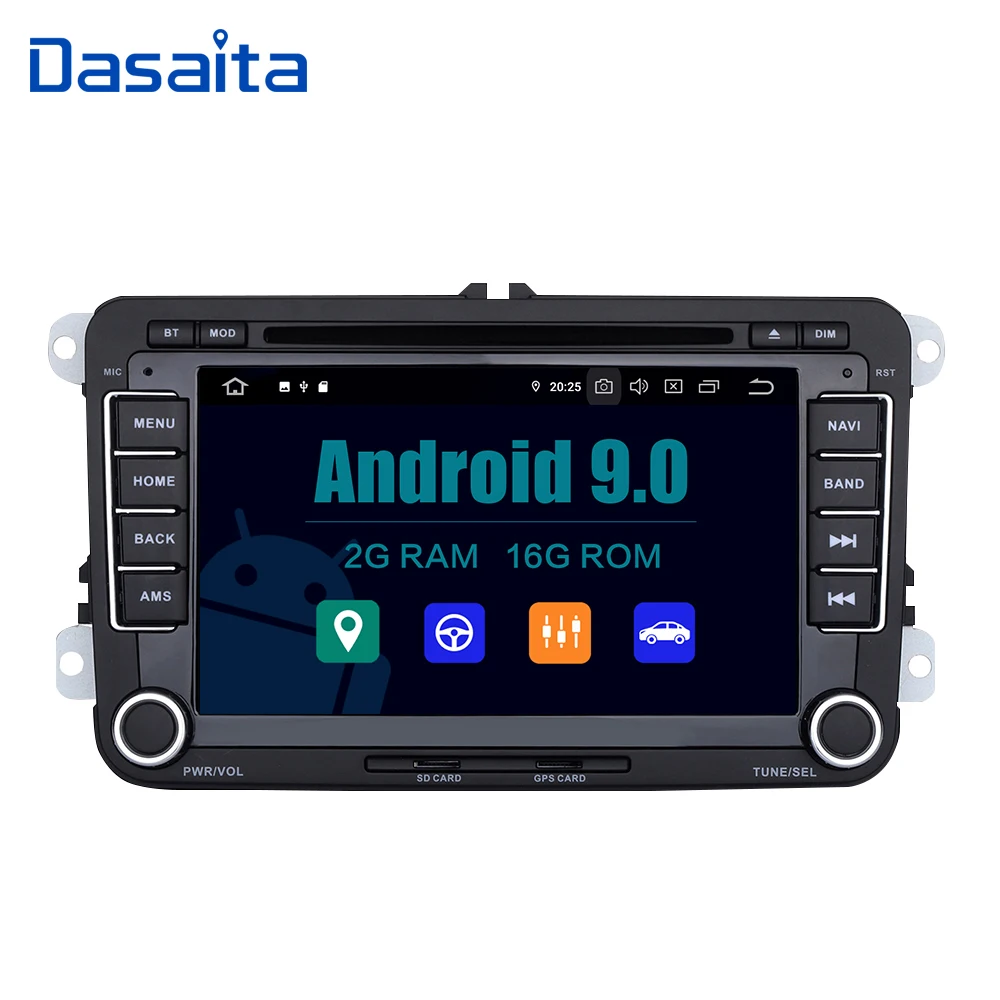 Автомагнитола 2 din с 7 дюймовым DVD проигрывателем Android 9 0 Bluetooth GPS Навигатором 16 Гб