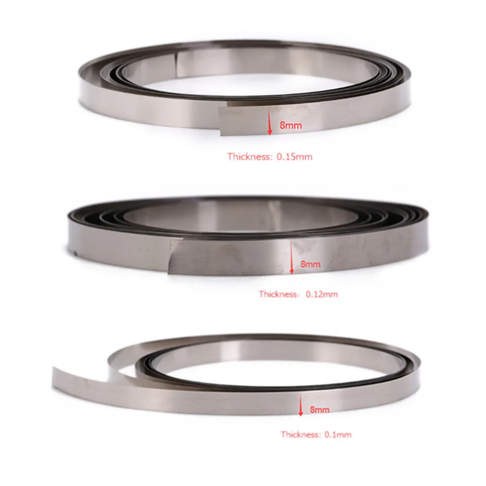 

8mm x 0.1/0.12/0.15mm 2M Pure Nickel Strip Tape For Li 18650 Battery Spot Welding Compatible For Spot Welder Machine