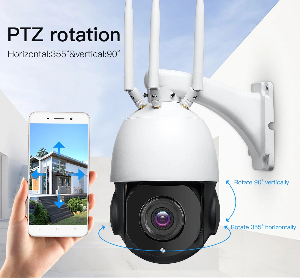 30X оптический зум домашняя WiFi камера безопасности 1080P HD Беспроводная 3g 4G SIM карта скорость купольная CCTV IP камера наружная камера наблюдения
