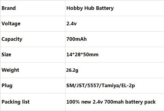 2.4v 700mah
