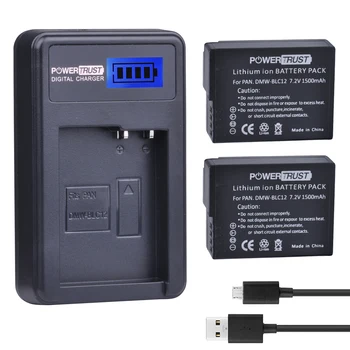 

2Pcs DMW-BLC12 DMW BLC12 dmw blc12e Camera Battery + LCD USB Charger for Panasonic FZ1000, FZ200, FZ300, G5, G6, G7,GH2,DMC-GX8
