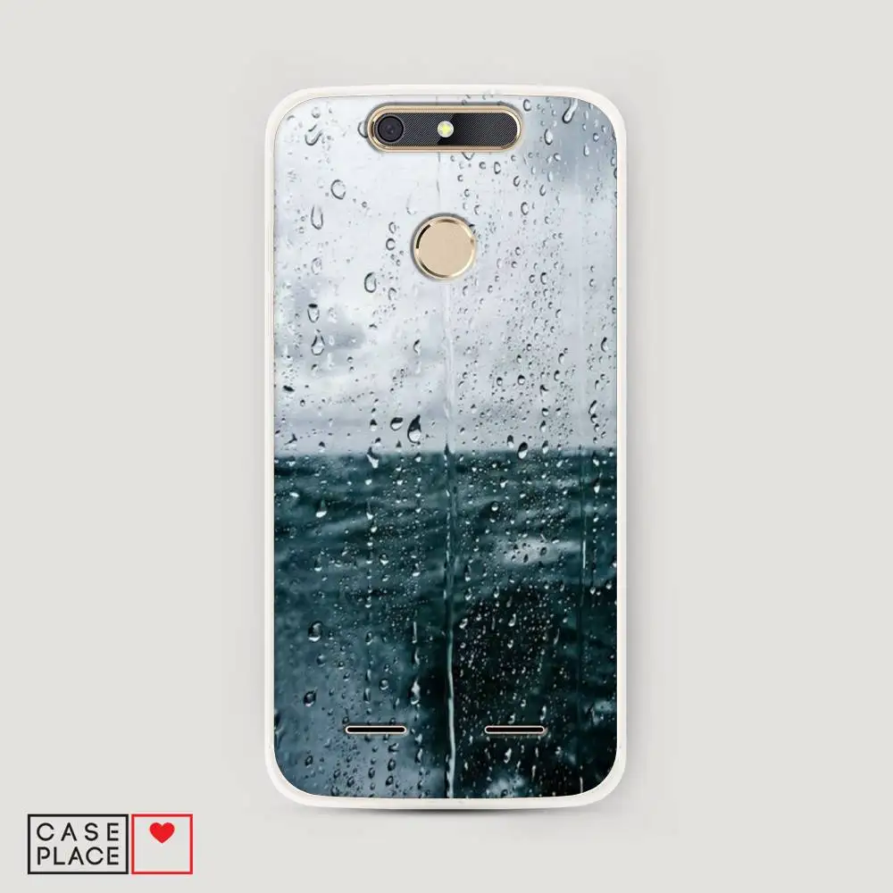 Чехол Силиконовый для ZTE Blade V8 mini Дождь за стеклом защитная накладка бампер тонкая
