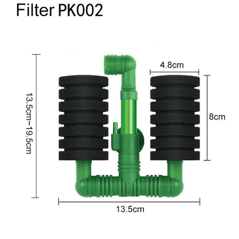 Аквариумный фильтр, воздушный скиммер с насосом, Биохимический Губчатый Фильтр, зеленый био-губчатый фильтр, фильтр для фильтрации аквариума - Цвет: PK002