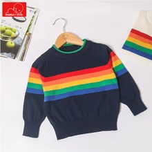 Вязаные свитера для маленьких мальчиков и девочек; модная детская одежда; милый свитер для малышей; сезон весна-осень; детская одежда с принтом
