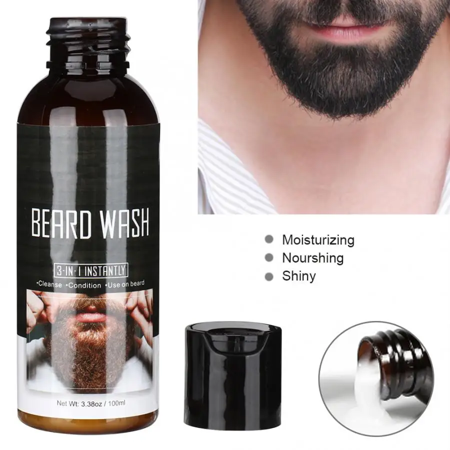 Натуральный шампунь для мытья бороды, Очищающий усы, очищающий лосьон для бороды