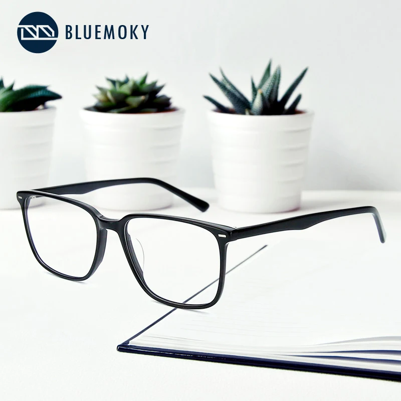 BLUEMOKY ацетатная оправа для очков мужские ретро квадратные оптические оправы
